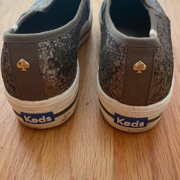 EUC Keds x Kate Spade green sequin slip on sneakers W7 - Picture 3 of 5